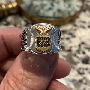 Mens USAF Silver Ring